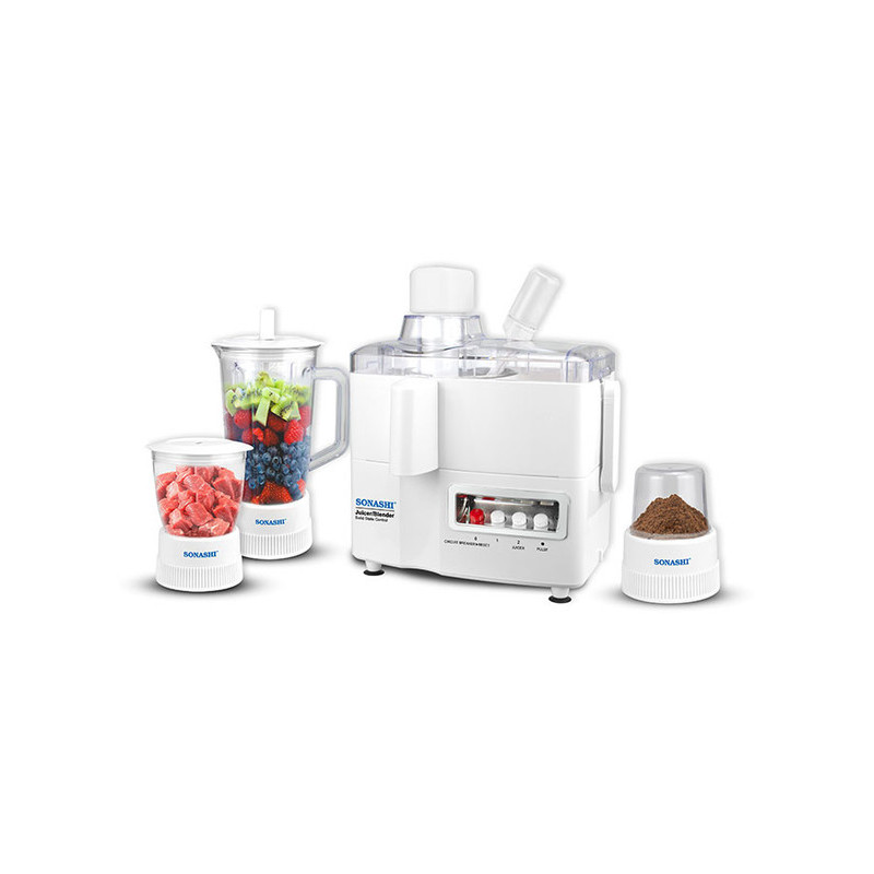 Sonashi 4 In 1 Juicer /Blender With Unbreakable Jar & Mill 600W SJB-309