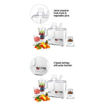 Sonashi 4 In 1 Juicer /Blender With Unbreakable Jar & Mill 600W SJB-309