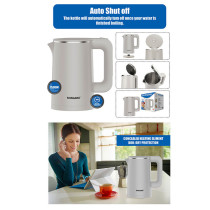 Sonashi 1500W 1.8L Seamless Stainless Steel Cordless Kettle (L/Gray) SKT-1803N