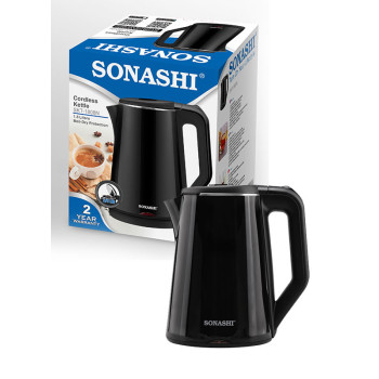 Sonashi 1800-2200W 1.8L Cordless Kettle, Black, SKT-1808N