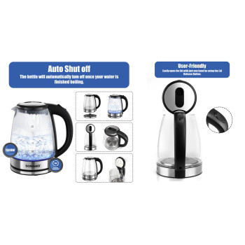 Sonashi 1.8L Glass Kettle 1500W SKT-1809