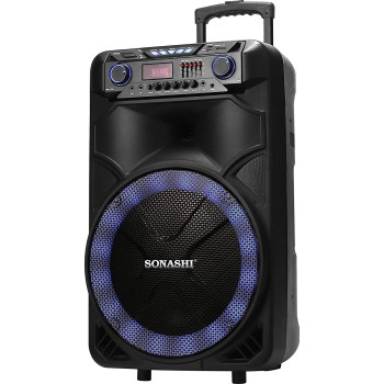 Sonashi 15" Rechargeable Trolley Speaker SPS-7915RT, Black