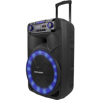 Sonashi 15" Rechargeable Trolley Speaker SPS-7915RT, Black