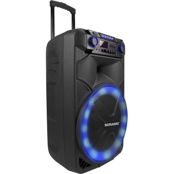Sonashi 15" Rechargeable Trolley Speaker SPS-7915RT, Black