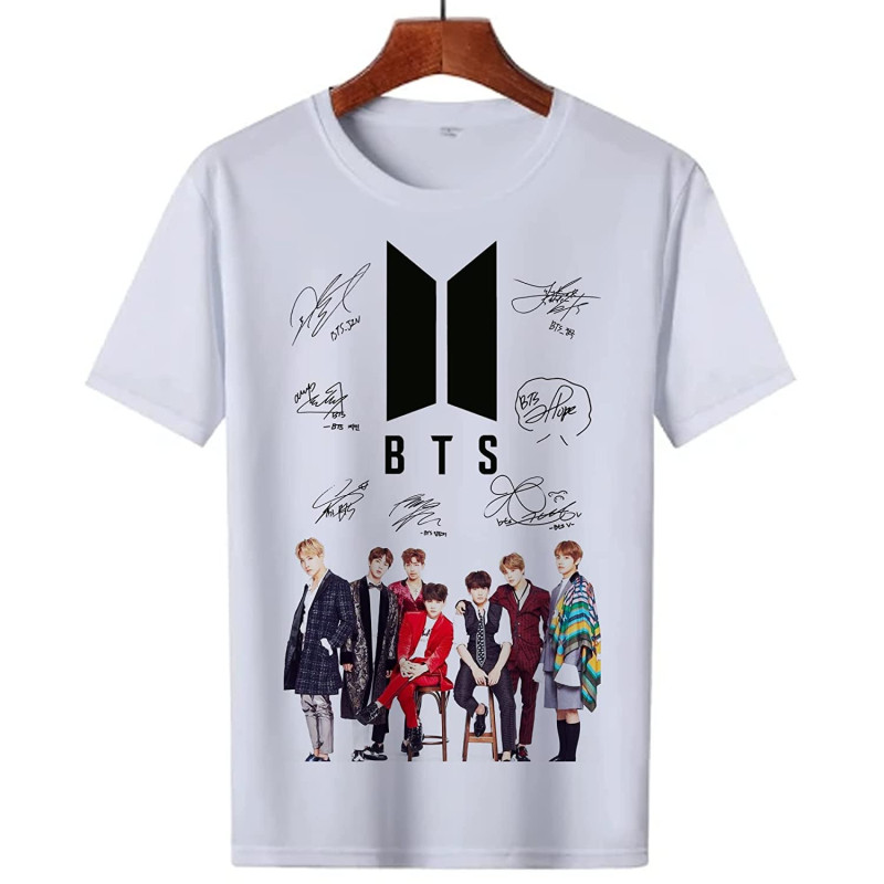 BTS Group Hip HOP Printed T-Shirt (White Color)