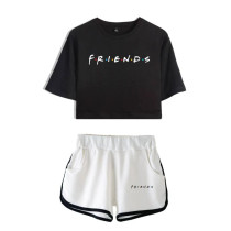 Friends Two Piece Set TV Show I'll Be There for You Summer New Sexy Cotton T-shirt, Tracksuit