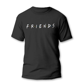 MCSID RAZZ - Friends TV Series -Friends Logo Unisex Design Round Size Half Sleeve T-Shirt - Premium T-Shirts for Friends Fans/T-Shirts for Women/Men