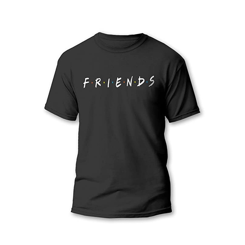 MCSID RAZZ - Friends TV Series -Friends Logo Unisex Design Round Size Half Sleeve T-Shirt - Premium T-Shirts for Friends Fans/T-Shirts for Women/Men