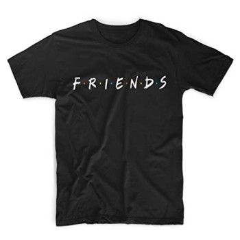 MCSID RAZZ - Friends TV Series -Friends Logo Unisex Design Round Size Half Sleeve T-Shirt - Premium T-Shirts for Friends Fans/T-Shirts for Women/Men