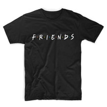 MCSID RAZZ - Friends TV Series -Friends Logo Unisex Design Round Size Half Sleeve T-Shirt - Premium T-Shirts for Friends Fans/T-Shirts for Women/Men