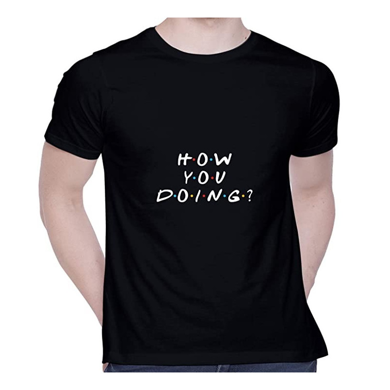 CreativiT Graphic Printed T-Shirt for Unisex Friends(How You Doing) Tshirt | Casual Half Sleeve Round Neck T-Shirt | 100% Cotton | D00331-70