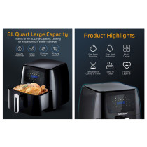 Sonashi 8.0L Digital Air Fryer 1700W (SAF-800)