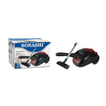 Sonashi 1200W Canister Vacuum Cleaner, SVC-9024, Black/Red