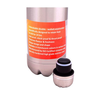 Sonashi 05 Ltr Vacuum Flask Bottle Hot And Cold (SVB-502), SILVER