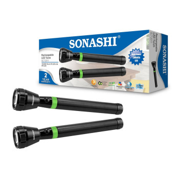Sonashi Rechargeable Led Torch 2Pcs Combo Pack (SLT-2011)