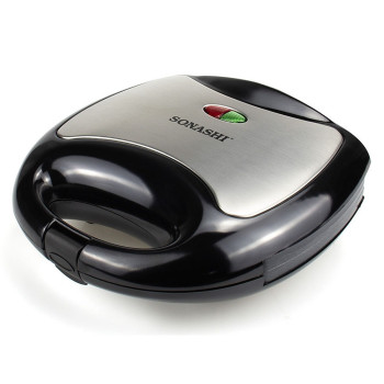 Sonashi 750W 2 Slice Non-Stick Waffle Maker (SWM-873) (BLACK-SILVER)