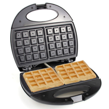 Sonashi 750W 2 Slice Non-Stick Waffle Maker (SWM-873) (BLACK-SILVER)