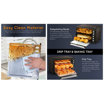 Sonashi 100Ltr Electric Oven ,Rotisserie & Convection Function, 2800W (STO-734)