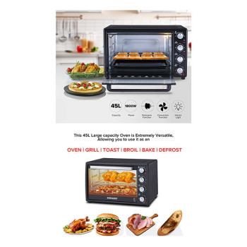 Sonashi 45Ltr French Electric Oven ,Rotisserie & Convection Function, 1800W (Sto-735N)