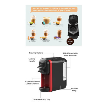 Sonashi 3 In 1 Multi-Function Espresso Coffee Machine (SCM-4969) (Black-Red)