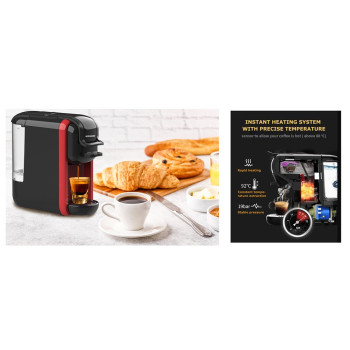 Sonashi 3 In 1 Multi-Function Espresso Coffee Machine (SCM-4969) (Black-Red)