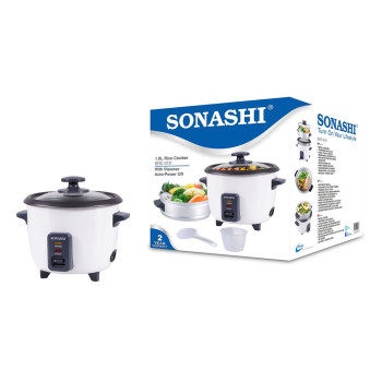 Sonashi 0.6 Ltr Rice Cooker With Steamer, SRC-306
