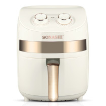 Sonashi Manual Air Fryer 1000W (SAF-320) (WHITE-GOLD)