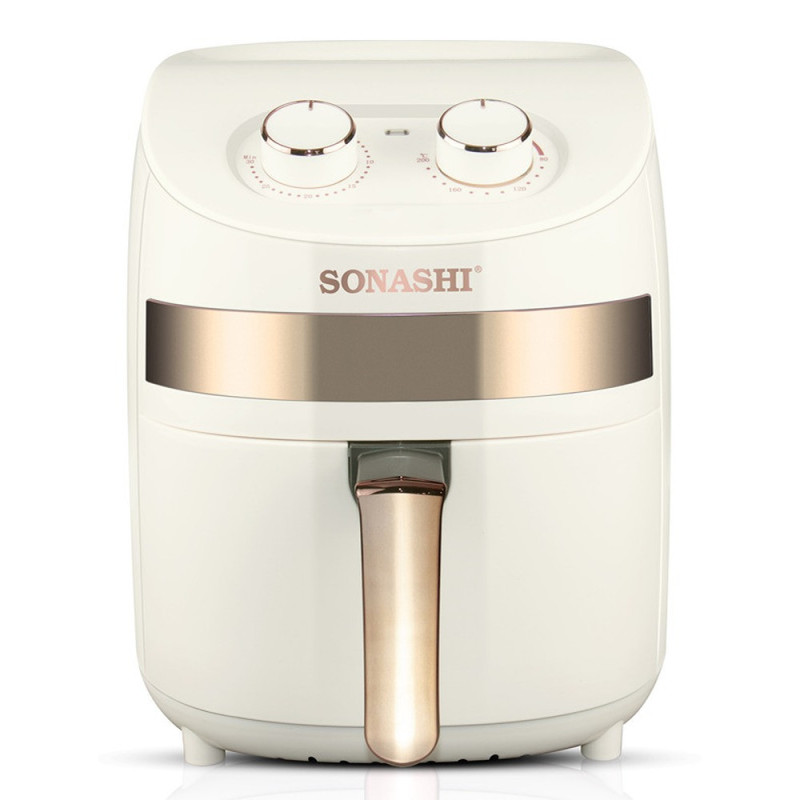 Sonashi Manual Air Fryer 1000W (SAF-320) (WHITE-GOLD)