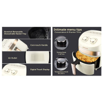 Sonashi Manual Air Fryer 1000W (SAF-320) (WHITE-GOLD)