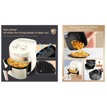 Sonashi Manual Air Fryer 1000W (SAF-320) (WHITE-GOLD)
