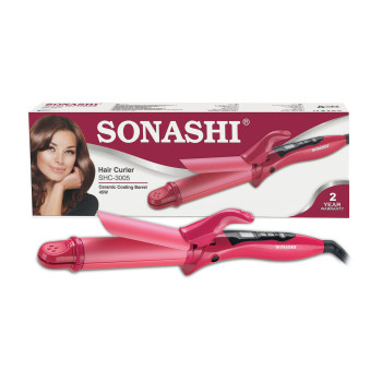 SONASHI 2 In 1 Hair Curler & Straightener, Pink (SHC-3005)