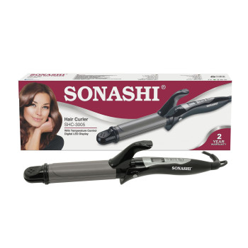 SONASHI 2 In 1 Hair Curler & Straightener, Black (SHC-3005)