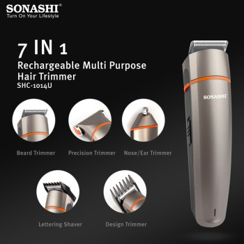 SONASHI 7 In 1 Rechargeable Hair Clipper Set, Metallic Gray (SHC-1014U)