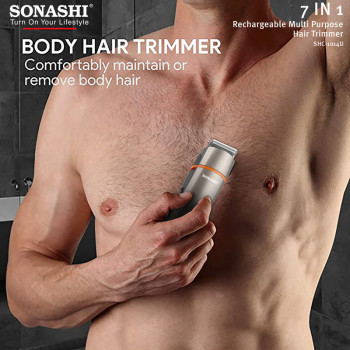 SONASHI 7 In 1 Rechargeable Hair Clipper Set, Metallic Gray (SHC-1014U)
