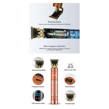 SONASHI Rechargeable Hair Clipper, Copper (SHC-1058)