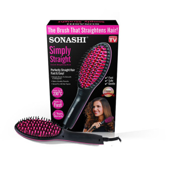 SONASHI Simply Straight Hair Straightening Brush, Black-Pink (SHS-2062B)