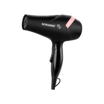 SONASHI Portable Travel Hair Dryer & Straightener Set, Black-Peach (SBS-600)