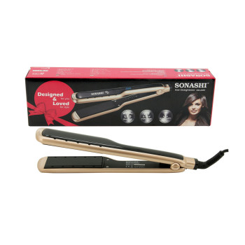 SONASHI Ceramic Hair Straightener, Wet & Dry Function, Gold/Black (SHS-2059)