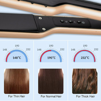 SONASHI Ceramic Hair Straightener, Wet & Dry Function, Gold/Black (SHS-2059)