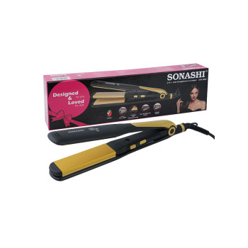 SONASHI 2 In 1 Hair Straightener & Crimper, Black Gold (SHS-2082)