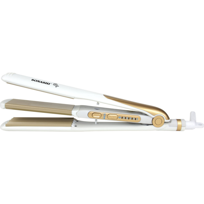 SONASHI 2 In 1 Hair Straightener & Crimper, White Gold (SHS-2082)