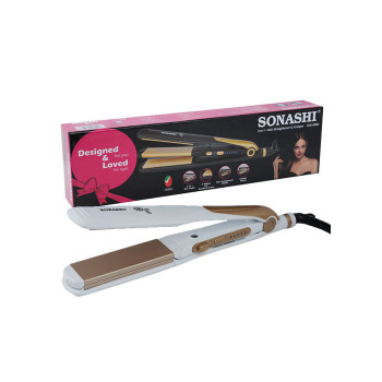SONASHI 2 In 1 Hair Straightener & Crimper, White Gold (SHS-2082)