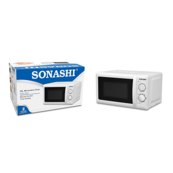 SONASHI 20 Ltr Microwave Oven With Manual Control, White (SMO-920)