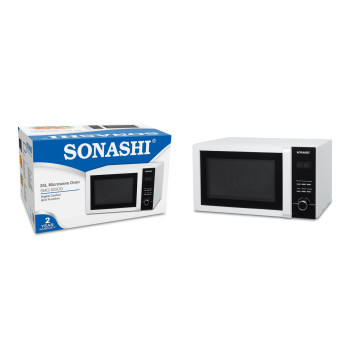 Sonashi 25 Ltr Microwave With Digital Control And Grill Function, White-Black (SMO-925DG)