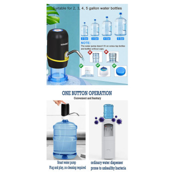 SONASHI Rechargeable Water Dispenser Pump, Black (SWP-55)