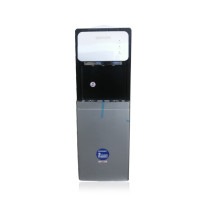 Sonashi 3 Tap Hot & Cold Free Standing Water Dispenser With Refrigerator Cabinet, Grey-Black (SWD-53)