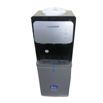 Sonashi 3 Tap Hot & Cold Free Standing Water Dispenser With Refrigerator Cabinet, Grey-Black (SWD-53)