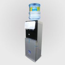 Sonashi 3 Tap Hot & Cold Free Standing Water Dispenser With Refrigerator Cabinet, Grey-Black (SWD-53)
