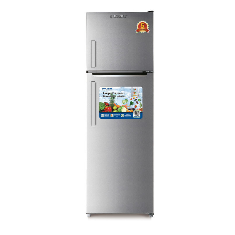 SONASHI 320 Litres Double Door Refrigerator, Metalic Gray, Frost Free 55Kg (SFD-320NF1)