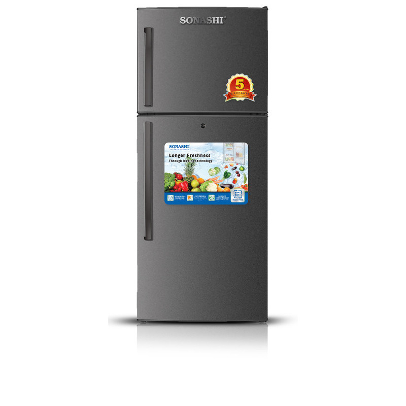SONASHI 332Litres Double Door Refrigerator, Cfc Free, Metalic Gray (SFD-550NF2)